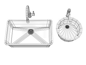 Blanco mixer tap and washbasin Modelo 3D