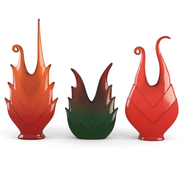 Vase Bromeliad 3D Model .c4d .max .obj .3ds .fbx .stl .blend 