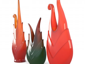 Vase Bromeliad 3D Model