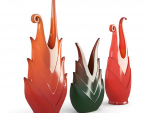 Vase Bromeliad 3D Model