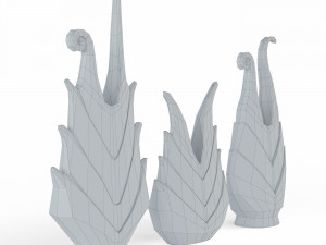 Vase Bromeliad 3D Model