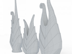 Vase Bromeliad 3D Model