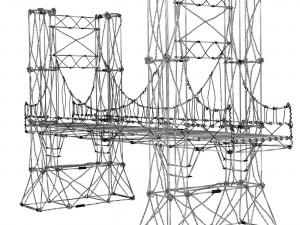 Brooklyn wire bridge 3D Model