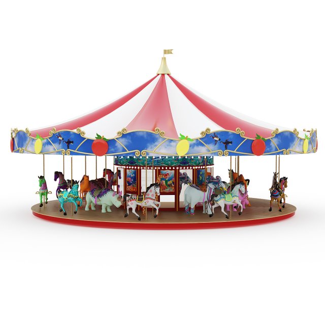 Carousel 3D मॉडल .c4d .max .obj .3ds .fbx .stl .blend