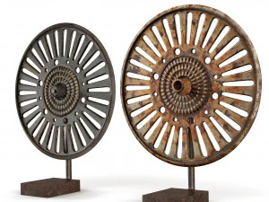 Cast Iron Factory Wheels 3D Model