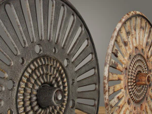 Cast Iron Factory Wheels 3D Model