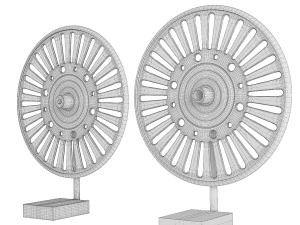 Cast Iron Factory Wheels 3D Model