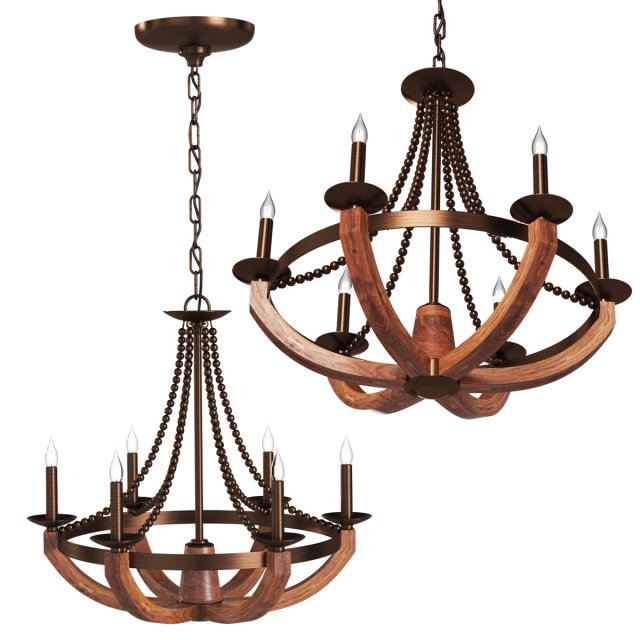Chandelier astounding rustic wrought iron 3D 모델 .c4d .max .obj .3ds .fbx .stl .blend 