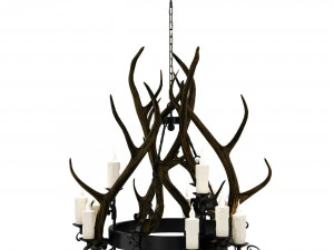 Horn-Kronleuchter 3D Modell