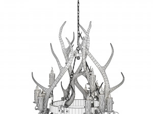 Horn chandelier 3D Model