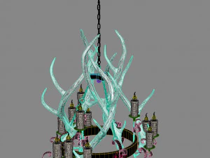 Horn chandelier 3D Model