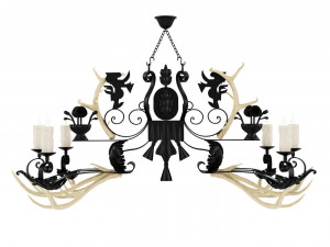 Horn chandelier 2 Modelo 3D