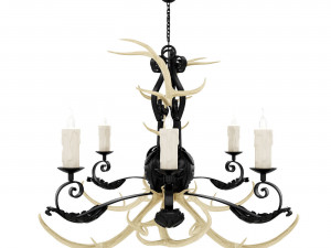 Horn chandelier 2 Model 3D