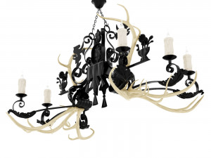 Horn chandelier 2 Model 3D