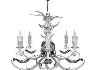 Horn chandelier 2 Model 3D