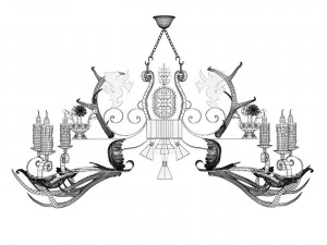 Horn chandelier 2 3D Model