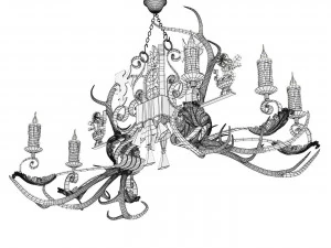 Horn chandelier 2 3D Model