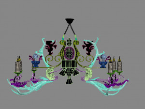 Horn chandelier 2 Model 3D