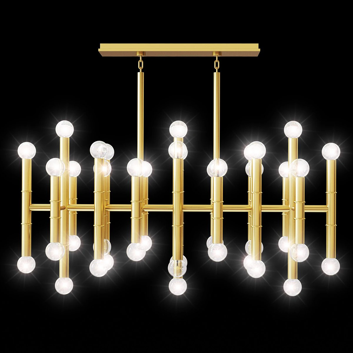 Chandelier Meurise Rectangular Jonathan ADLER 3D Model .c4d .max .obj .3ds .fbx .stl .blend 
