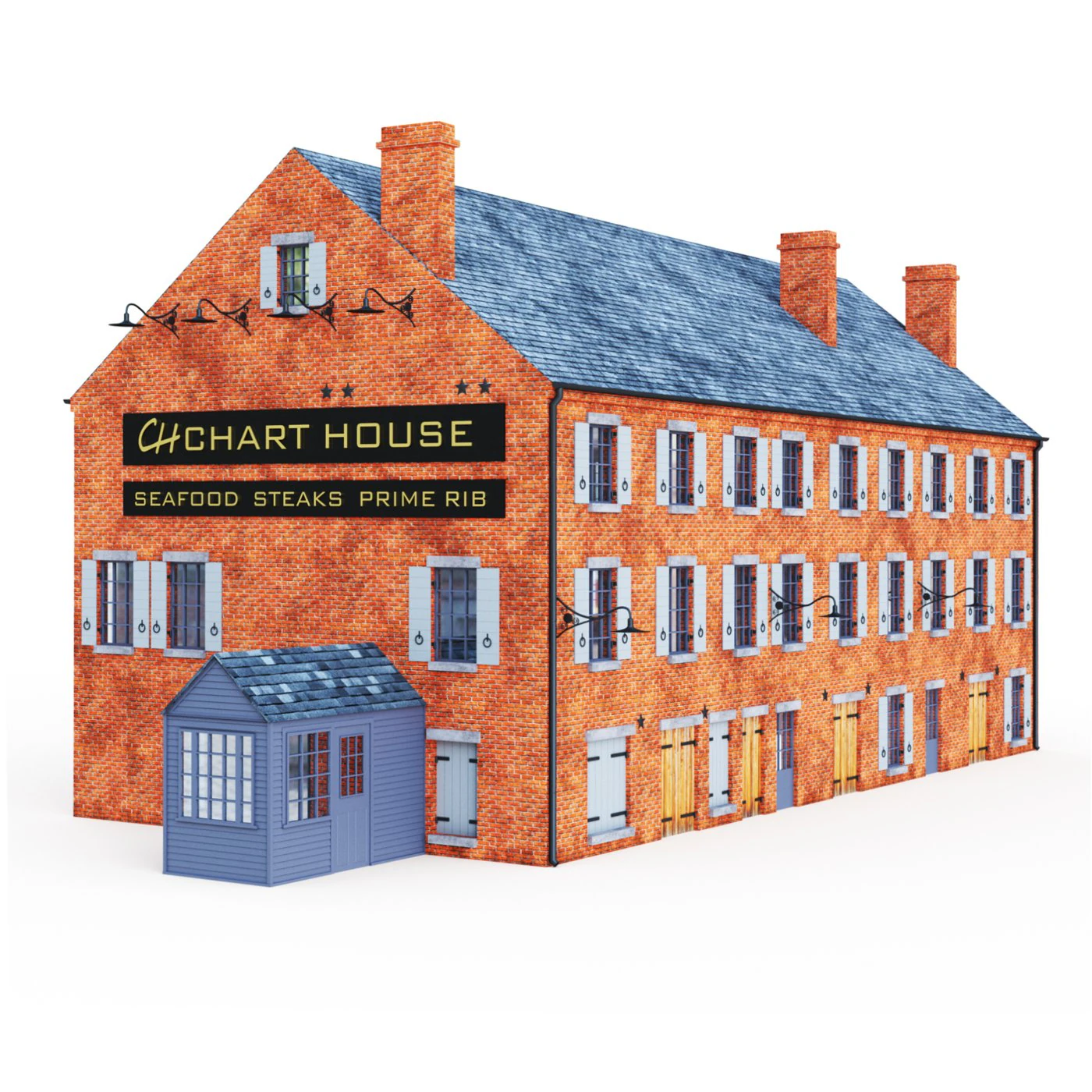 बिल्डिंग चार्ट हाउस बोस्टन 3D मॉडल .c4d .max .obj .3ds .fbx .stl .blend