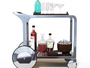 Bar trolley Circa bar cart 3D Model