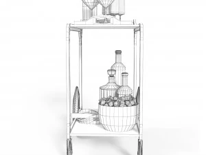 Bar trolley Circa bar cart 3D Model