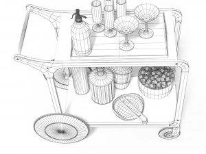 Bar trolley Circa bar cart 3D Model