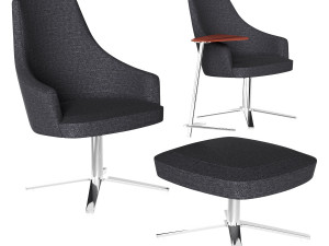 Clover Column Lounge armchair Model 3D