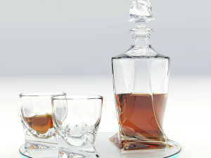 Set for whiskey Quadro Modelo 3D