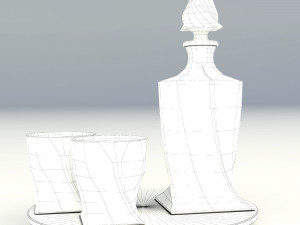 Set for whiskey Quadro Modelo 3D