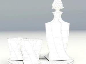 Set for whiskey Quadro 3D Model