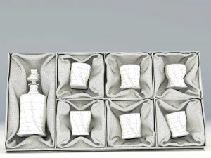 Set for whiskey Quadro 3D Model