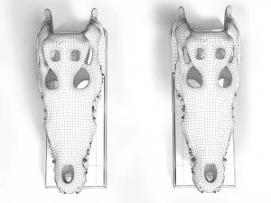 Cr&acirc;nio de Crocodilo Modelo 3D