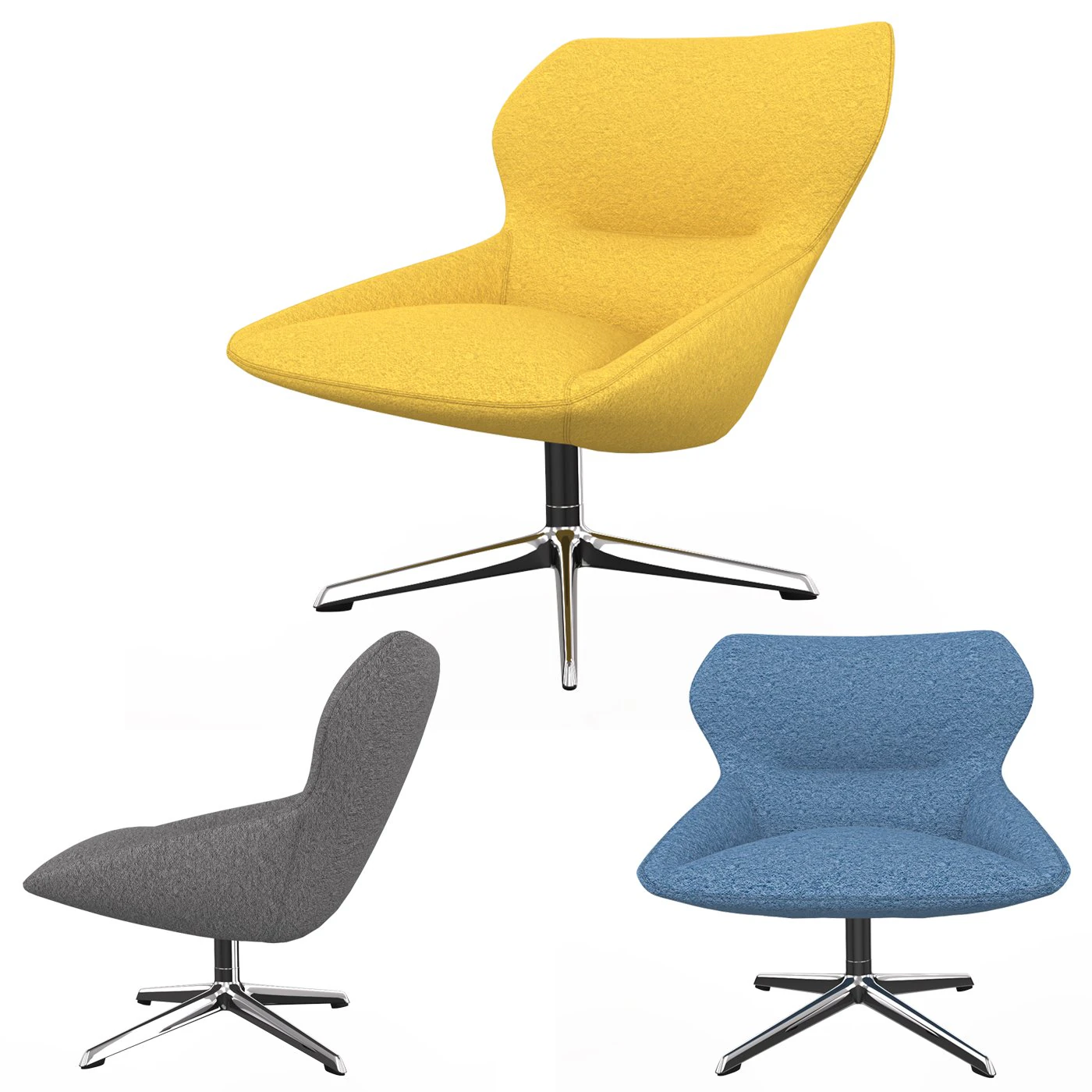 Armchair Davis Lounge 3D Model .c4d .max .obj .3ds .fbx .stl .blend