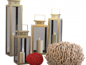 Decor lanterns and corals 3D Model