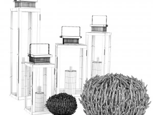 Decor lanterns and corals 3D Model