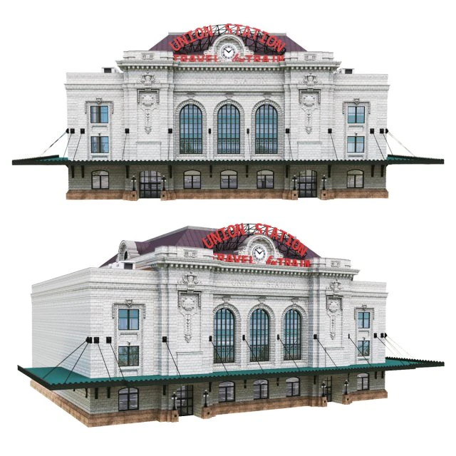 Edif&iacute;cio da Esta&ccedil;&atilde;o Ferrovi&aacute;ria Denver Union Station Modelo 3D .c4d .max .obj .3ds .fbx .stl .blend 