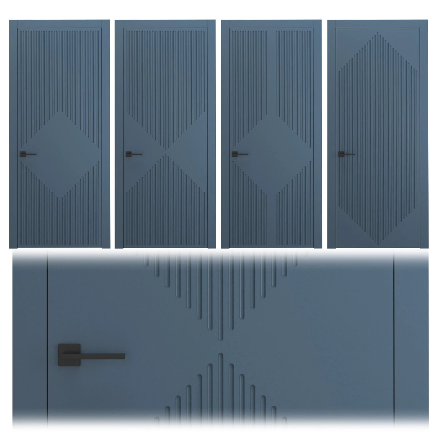 Interior doors milled 2 3D Model .c4d .max .obj .3ds .fbx .stl .blend 