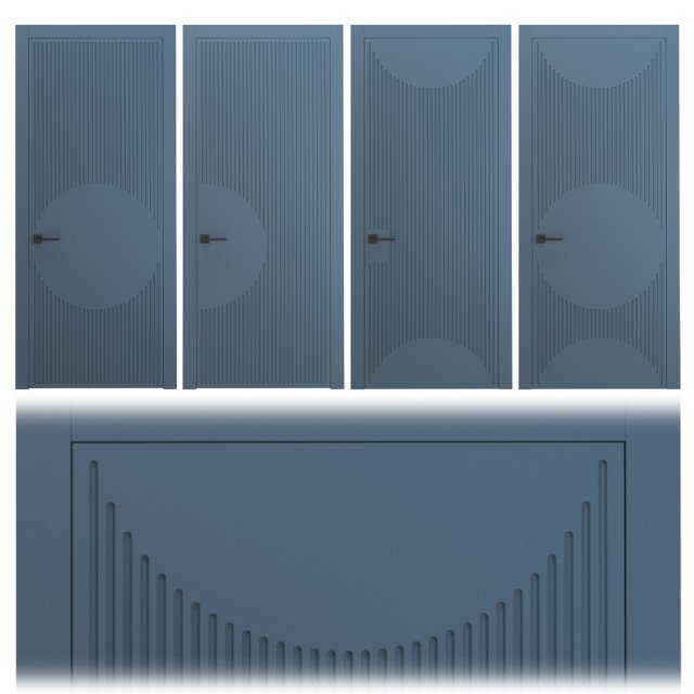 Interior doors milled 3 3D Модель .c4d .max .obj .3ds .fbx .stl .blend 
