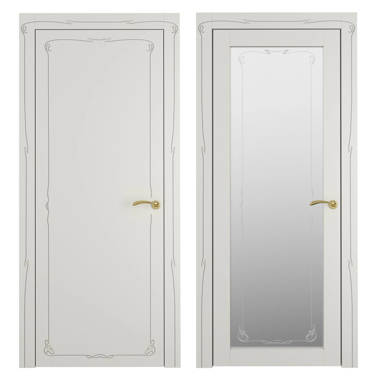 Doors Dorian Deco 1 3D Model .c4d .max .obj .3ds .fbx .stl .blend 