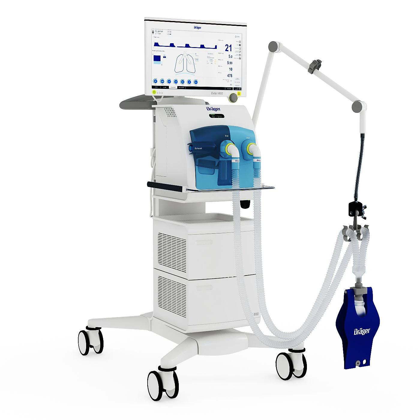 Artificial lung ventilator Drger Evita V800 3D Model .c4d .max .obj .3ds .fbx .stl .blend 