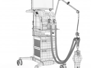 Artificial lung ventilator Drger Evita V800 3D Model