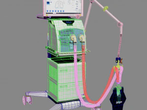 Artificial lung ventilator Drger Evita V800 3D Model
