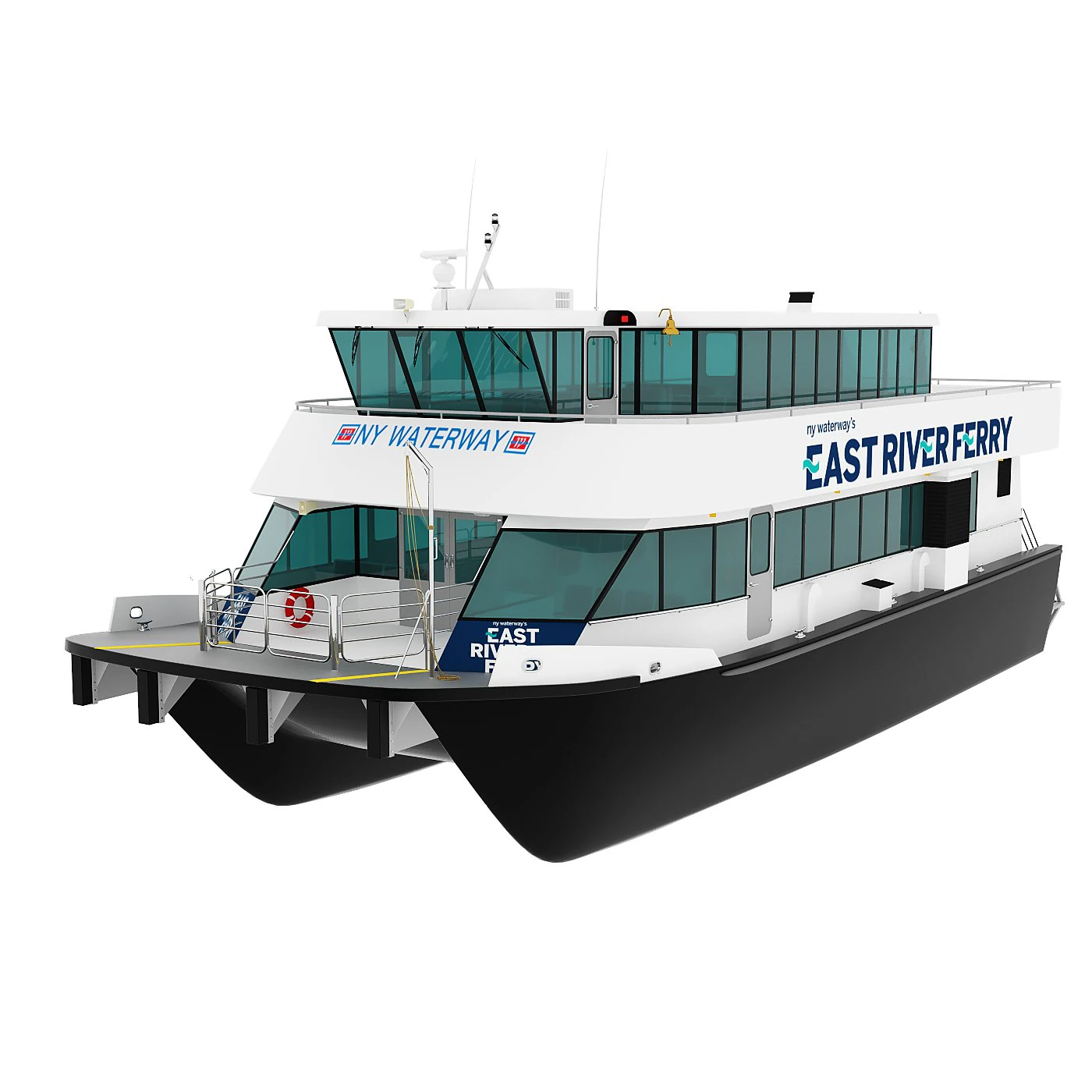 Ferry East River 3D Model .c4d .max .obj .3ds .fbx .stl .blend