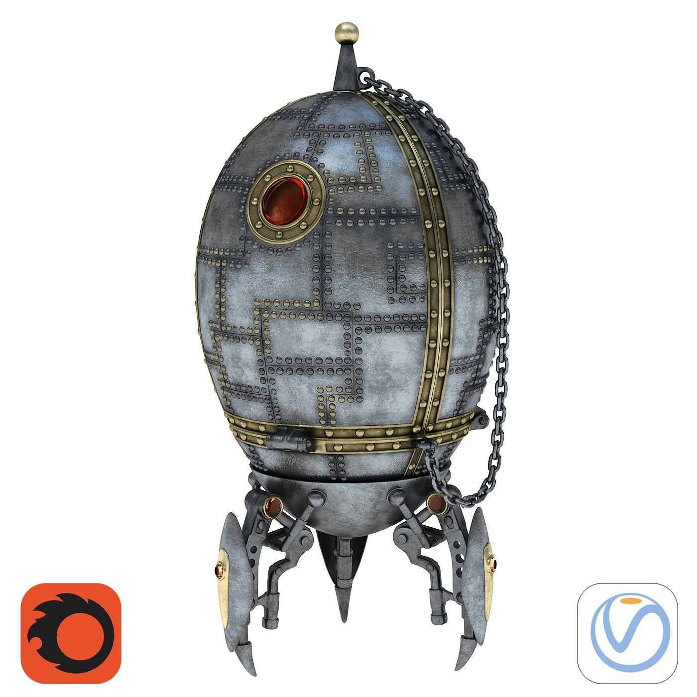 Souvenir - box Cosmic Egg 3D Model .c4d .max .obj .3ds .fbx .stl .blend