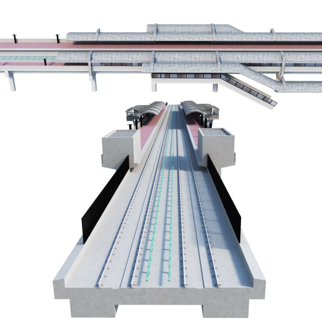 Eisenhower Ave Station Subway Station Model 3D .c4d .max .obj .3ds .fbx .stl .blend