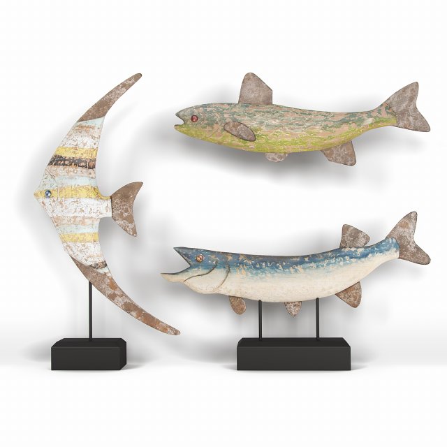 Decor 3 fish 3D मॉडल .c4d .max .obj .3ds .fbx .stl .blend 