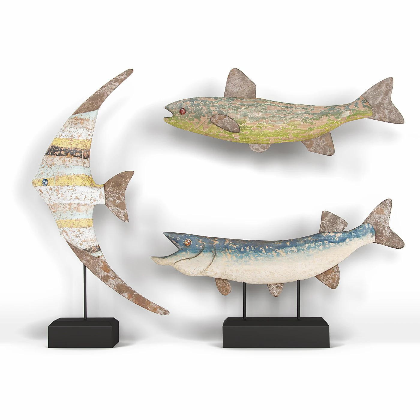 Decor 3 fish 3D Model .c4d .max .obj .3ds .fbx .stl .blend 
