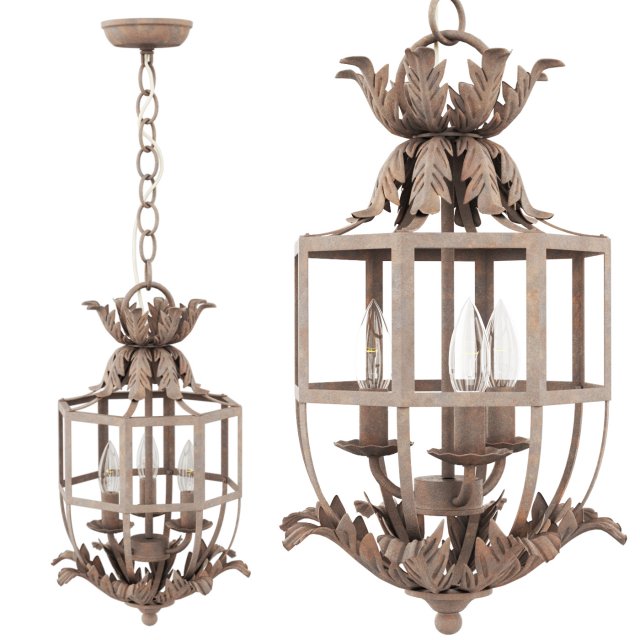 Hanging French retro chandelier 3Dモデル .c4d .max .obj .3ds .fbx .stl .blend 