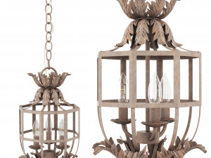Hanging French retro chandelier 3D Model
